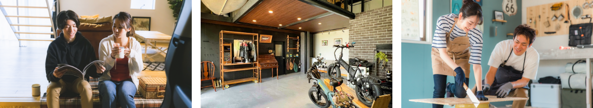 男性と女性がガレージに居る写真