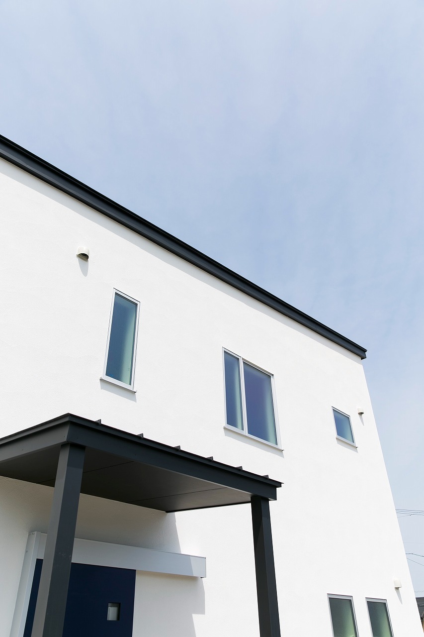 LDKを漆喰で仕上げたシンプルモダンな家