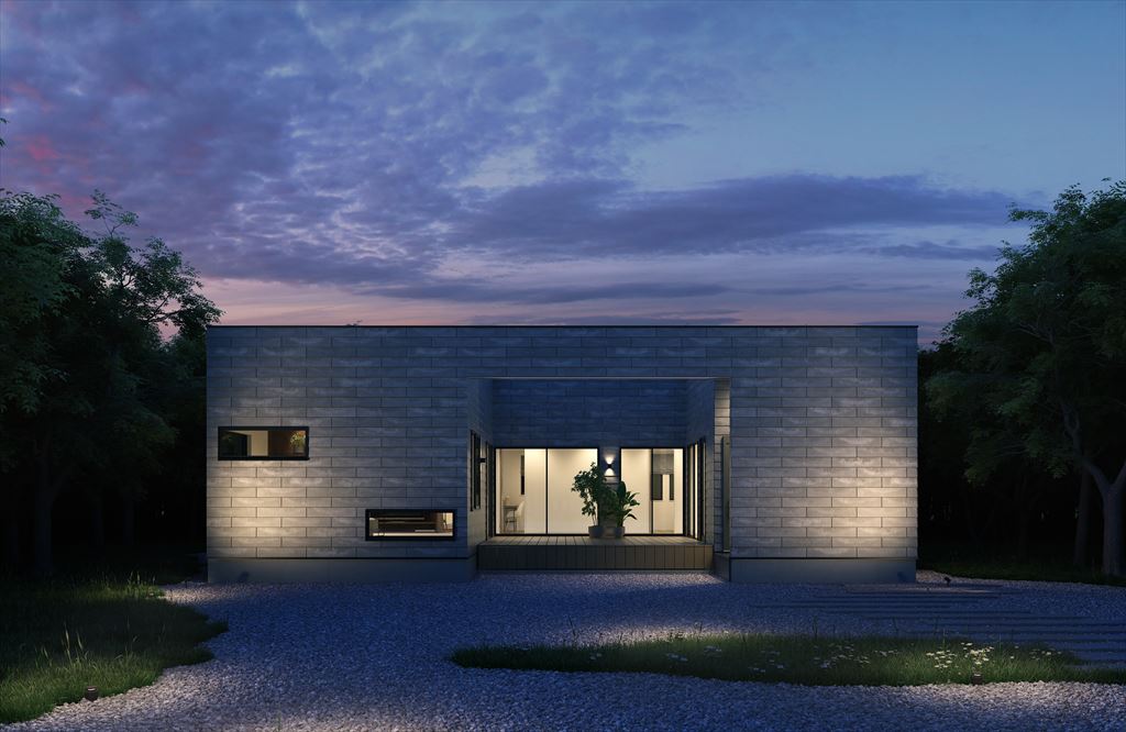 中庭を囲む、平屋の新しいライフスタイル