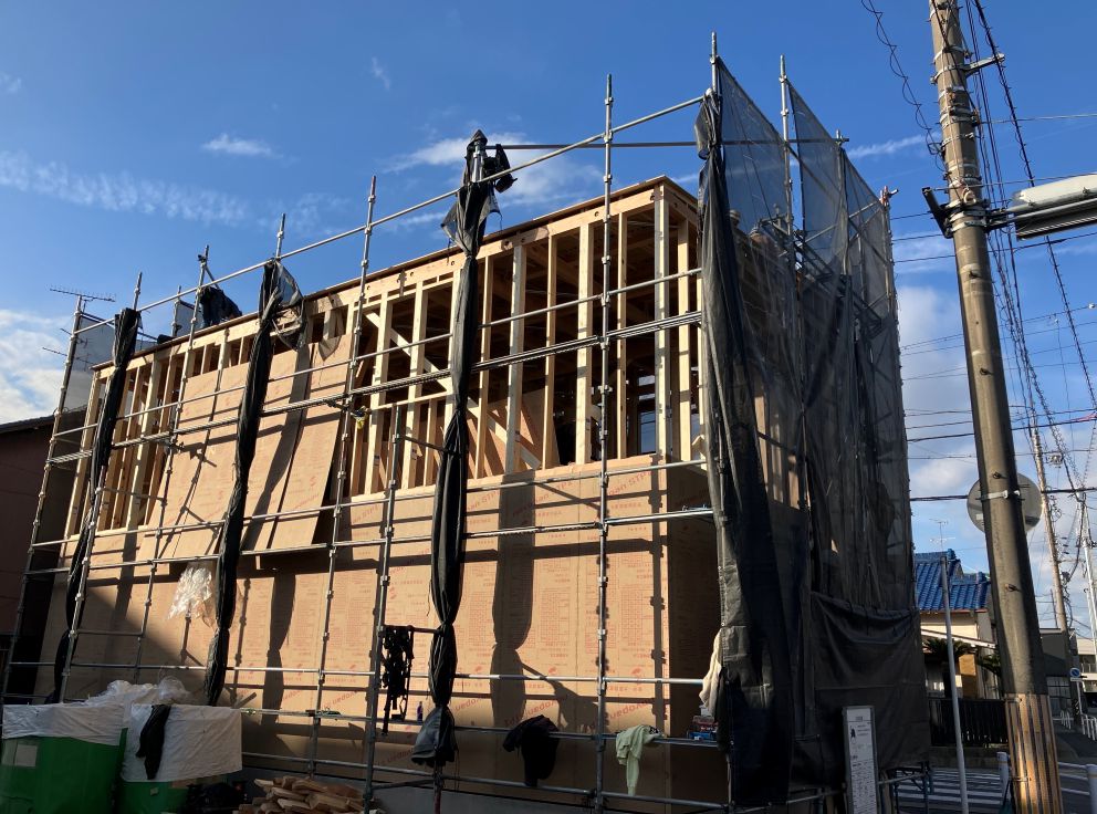 北区如意分譲住宅-ガレージハウス　上棟しました！！