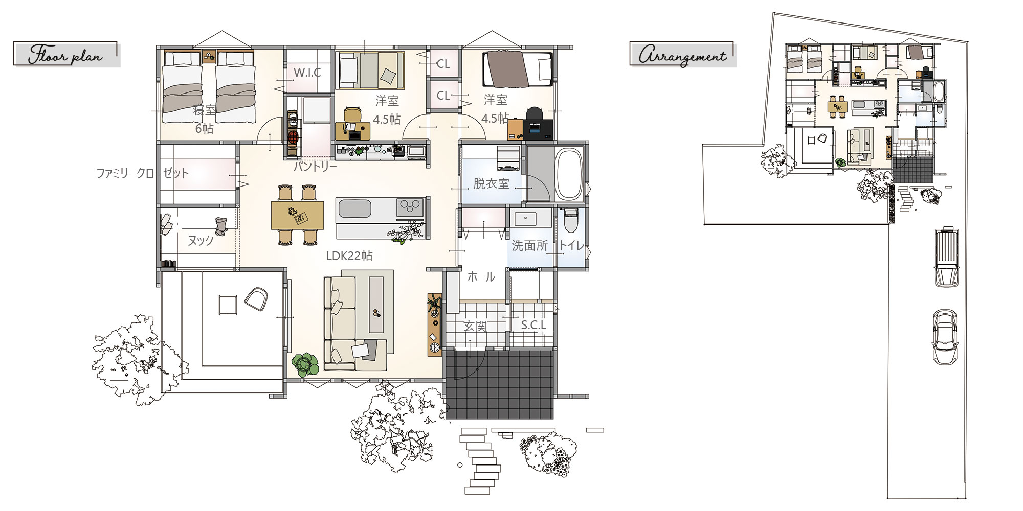 この土地での参考間取り