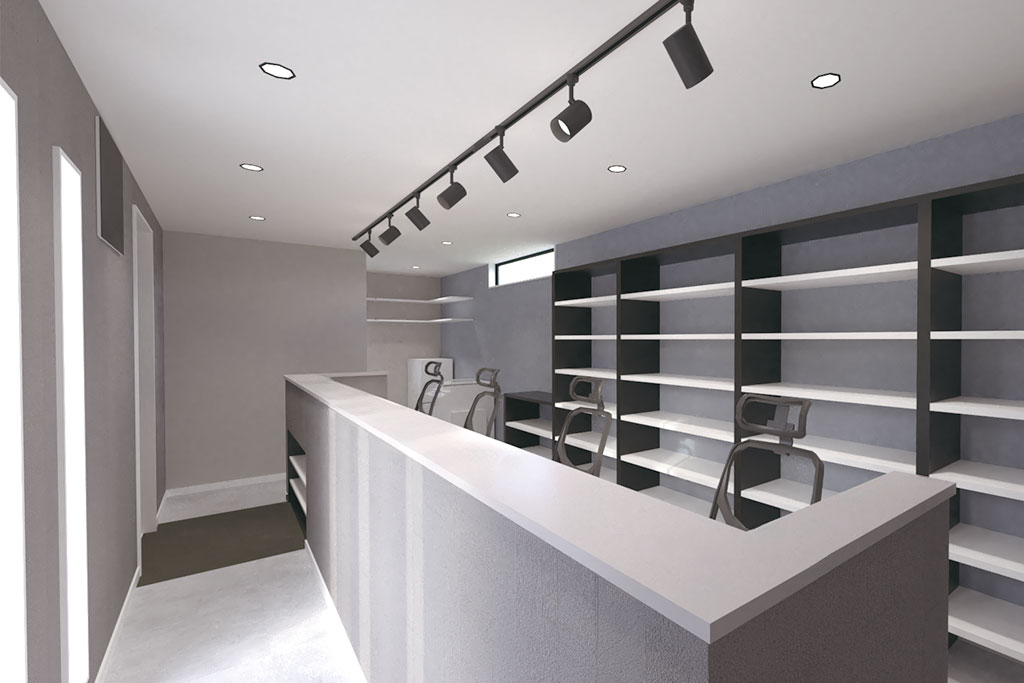 トレーラーハウスの事務所内装2