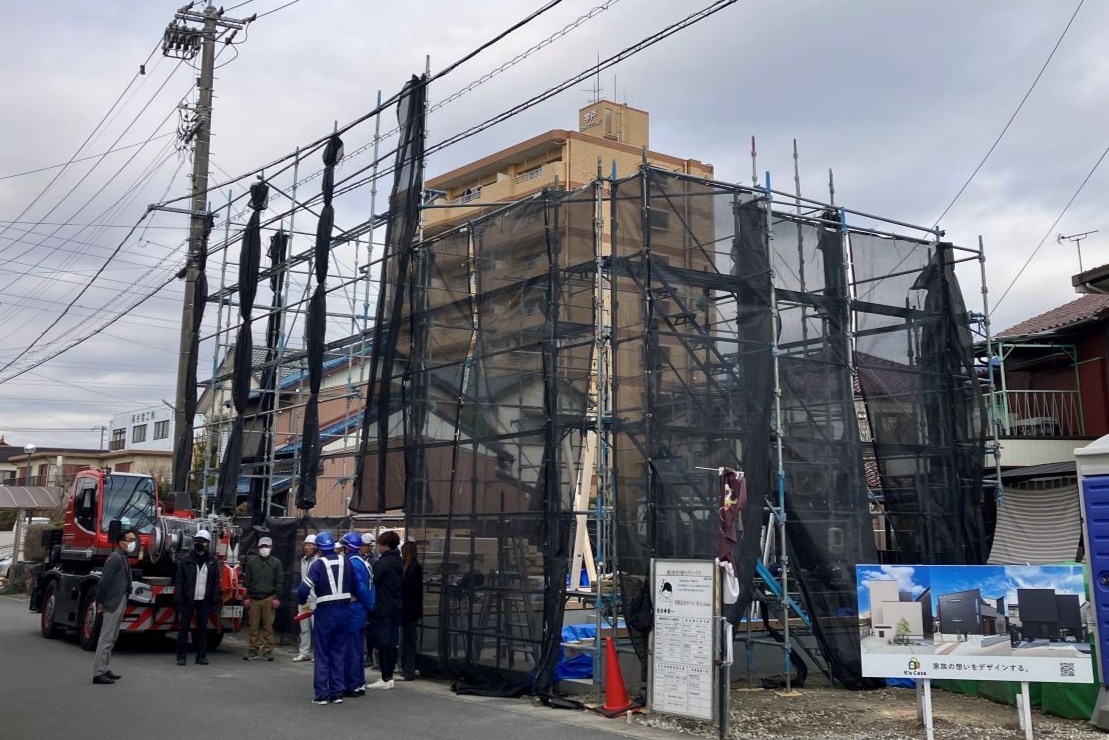 蟹江町自社モデルハウス　上棟しました